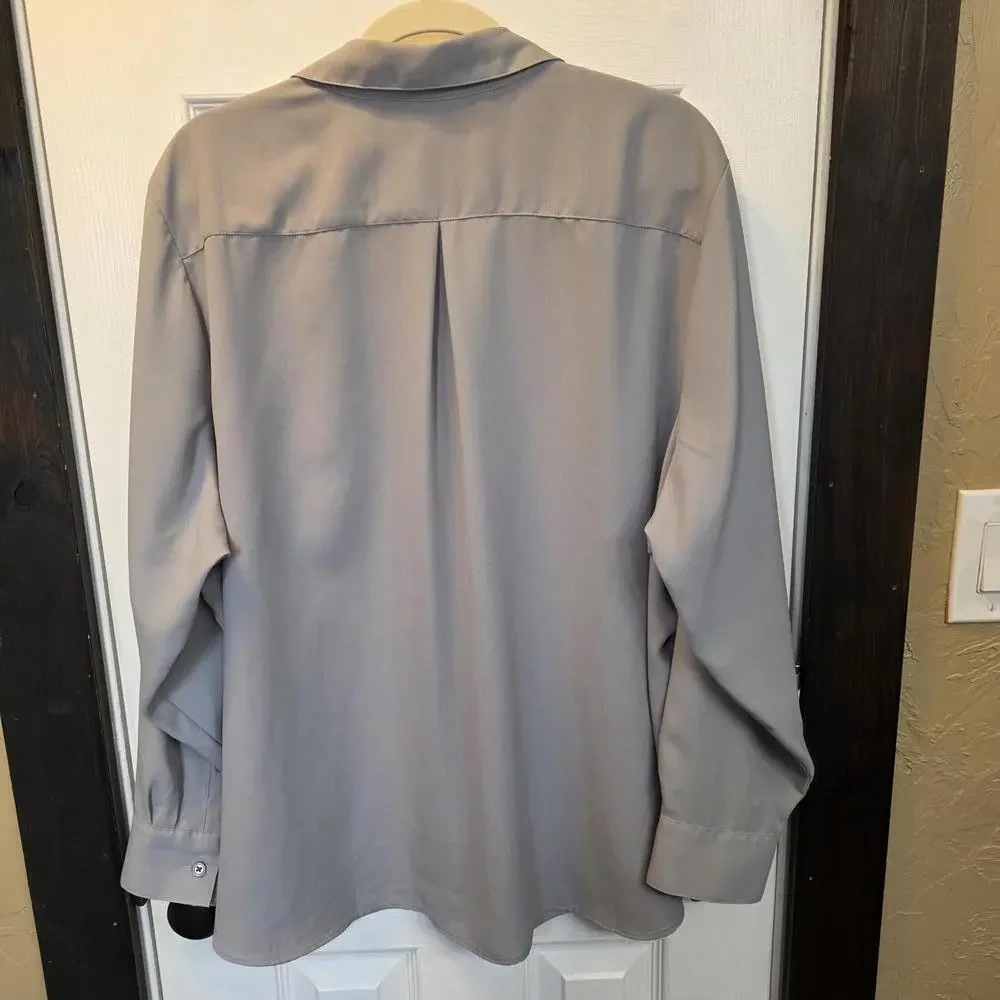 Lands' End Women's Grey Button-Up Blouse- 22W NWOT - Picture 5 of 8